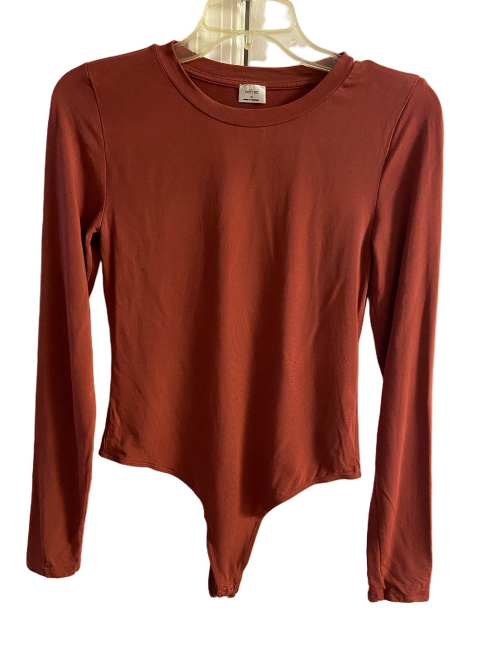 Wilfred Aritzia Rust Orange Long Sleeve Crewneck Bodysuit Medium